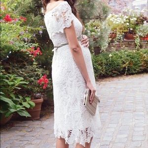 Seraphine Maternity Crochet Lace Dress